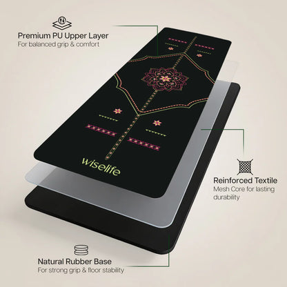 PU Alignment & Natural Rubber Yoga Mat 6mm